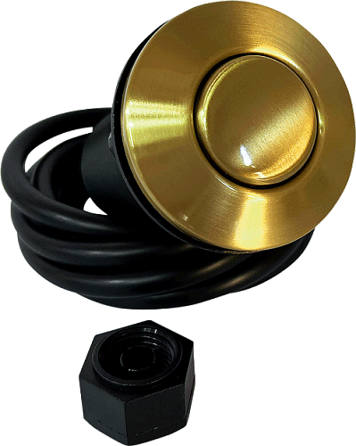 BoneCrusher BoneCrusher ВСТРАИВАЕМАЯ МЕХАНИЧЕСКАЯ КНОПКА ПНЕВМОВЫКЛЮЧАТЕЛЯ В КОМПЛЕКТЕ С ГИБКИМ ПЛАСТИКОВЫМ ШЛАНГОМ (ДЛЯ ИЗМЕЛЬЧИТЕЛЯ ПИЩЕВЫХ ОТХОДОВ)МАТОВОЕ ЗОЛОТО