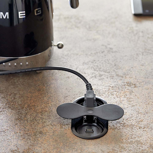 SFL SFL Розетка EIGHT USB, врезная, черный