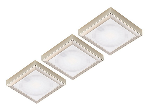 Forma e Funzione Forma e Funzione Комплект из трансф-ра и 3-х накладных светодиод. светильника SUN QUADROxT, 24V, теплый, сталь