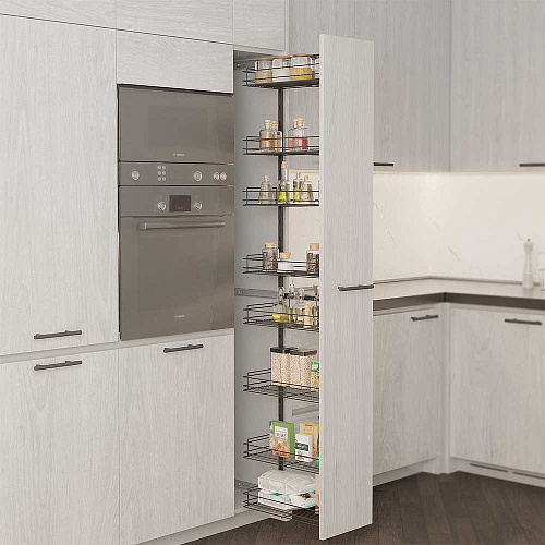 Duslar Duslar Система TALL WALL с 8 корзинами 229 мм, высота 1850 мм, выдвижной фасад от 300 мм, антрацит