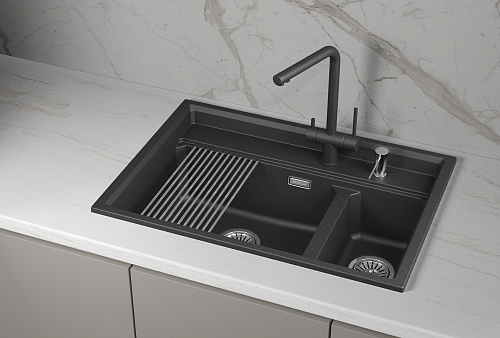Granula GRANULA KS-7302i, ЧЁРНЫЙ  кухонная мойка, кварц