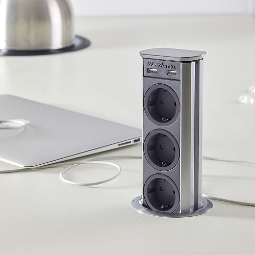 SFL SFL Розетка BRICK, врезная, нержавеющая сталь