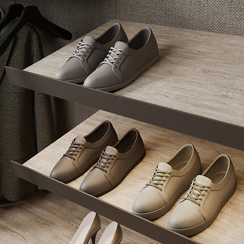 Duslar Duslar Фасадный профиль JASPER для полки под обувь, длина 3000 мм, коричневый