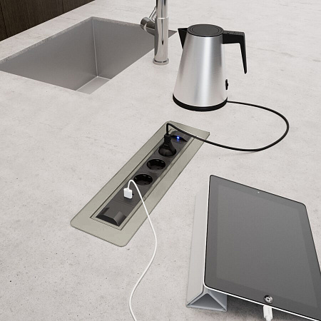 ASA ASA Розетка VERSATURN 3.0, врезная, нержавеющая сталь