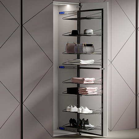 Duslar Duslar Система TALL STIVA с 8-ю полками, распашной фасад, ширина 355 мм, высота 1870 мм, антрацит