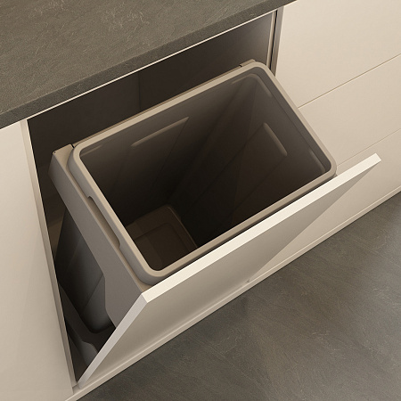 Duslar Duslar Мусорное ведро JACK 35 л, откидной фасад 450 мм, серый