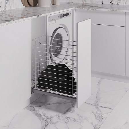 Duslar Duslar Корзина FIONA для хранения белья 65 л, выдвижной фасад 450 мм, хром