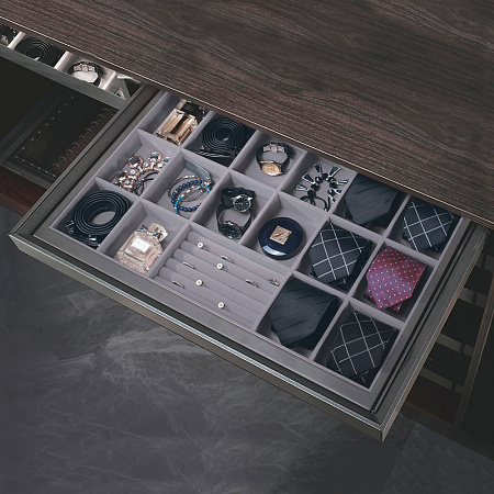 Duslar Duslar Выдвижной органайзер SPACE ULTRA для аксессуаров, ширина 664-668 мм, антрацит/серый