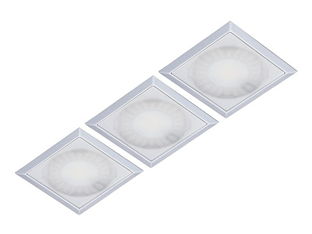 Forma e Funzione Forma e Funzione Комплект из трансформатора и 3-х врезных светодиодных светильника SUN QUADRO, 24V, теплый, алюминий