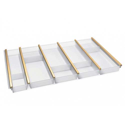NinkaPlast NinkaPlast Лоток CUISIO PRO для столовых приборов, ширина фасада 800 мм, 710-735х473х55 мм, белый/золото