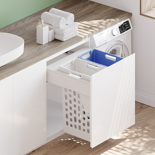 Duslar Duslar Система хранения белья LEILA 70 л, выдвижной фасад 600 мм, белый/синий