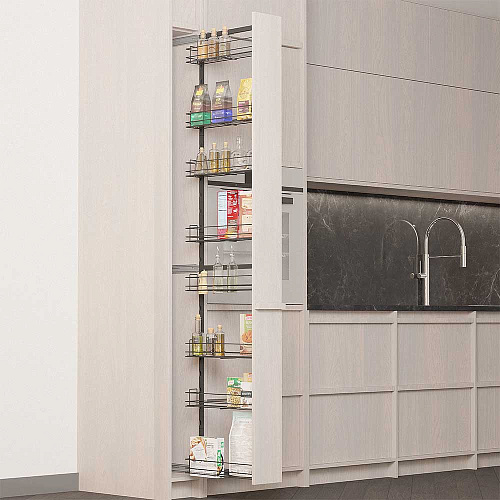 Duslar Duslar Система TALL WALL с 8 корзинами 87 мм, высота 1850 мм, выдвижной фасад от 150 мм, антрацит