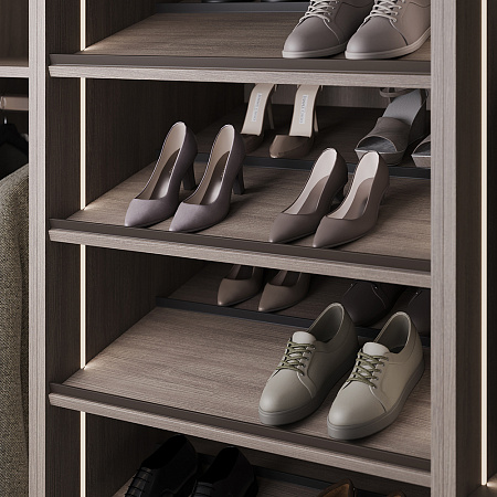 Duslar Duslar Ограничительный профиль ELLIOT для полки под обувь, длина 3000 мм, коричневый