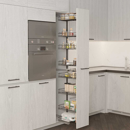 Duslar Duslar Система TALL WALL с 8 корзинами 229 мм, высота 1850 мм, выдвижной фасад от 300 мм, антрацит