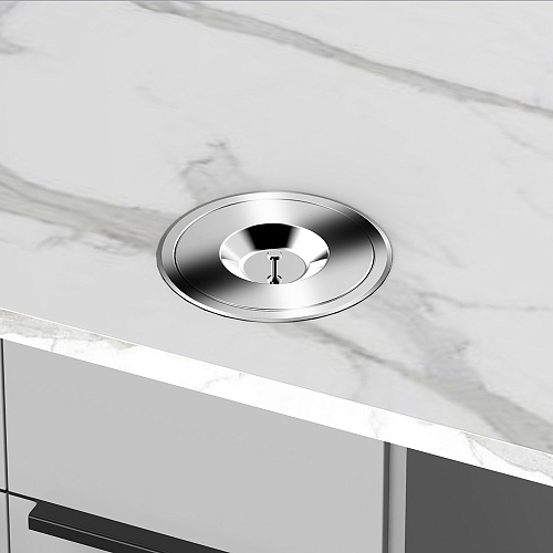 Duslar Duslar Мусорное ведро TITO 8 л, встраиваемое в столешницу, нержавеющая сталь/синий