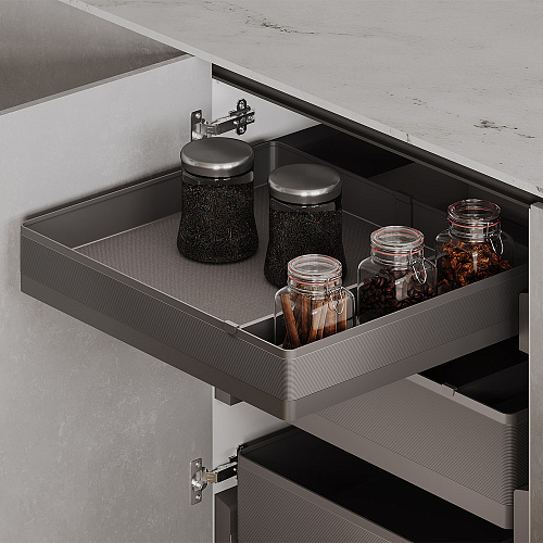 Duslar Duslar Корзина TITAN, распашной фасад 600 мм, высота 90.5 мм, антрацит