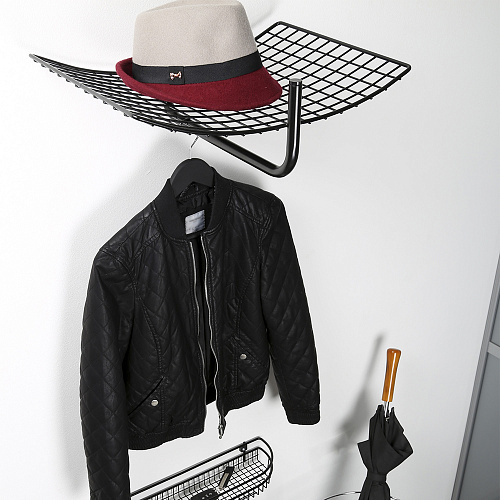 LjM LjM Держатель LIVI для одежды с полкой для аксессуаров, черный