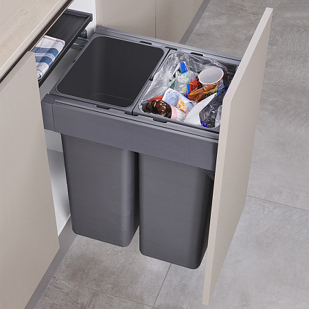 NinkaPlast NinkaPlast Система сортировки HANDY 64 л, выдвижной фасад PUSH-TO-OPEN 450 мм, антрацит