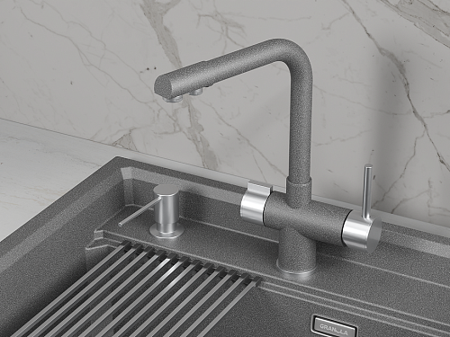 Granula GRANULA 5008, ГРАФИТ (ЧЁРНО-СЕРЫЙ), СМЕСИТЕЛЬ КУХОННЫЙ