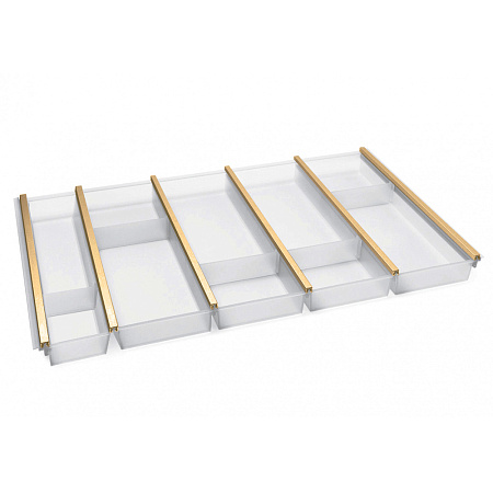 NinkaPlast NinkaPlast Лоток CUISIO PRO для столовых приборов, ширина фасада 800 мм, 710-735х473х55 мм, белый/золото