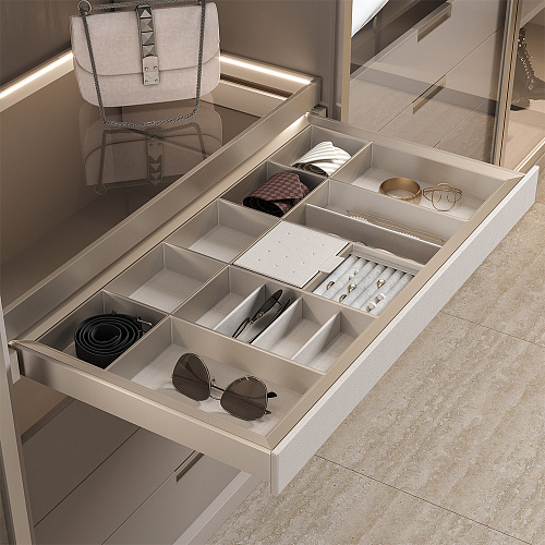 Duslar Duslar Выдвижной органайзер ELITIUM для украшений и аксессуаров, ширина 564 мм, шампань/бежевый