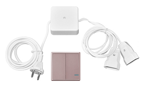 Duslar Duslar Механический радиовыключатель PRACTIC, 2 клавиши, розовое золото