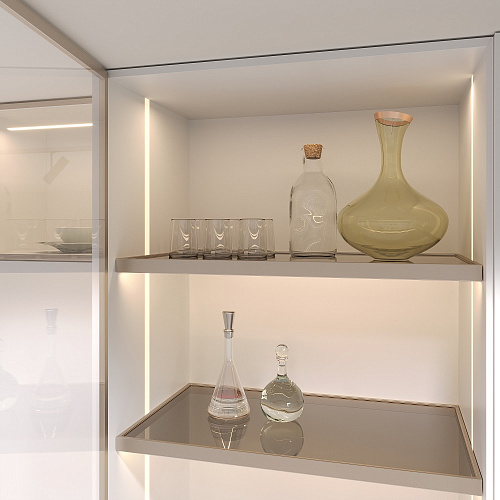 Duslar Duslar Полка GLASSIMO с подсветкой из алюминиевого профиля, ширина 867 мм, шампань