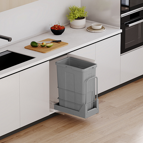 Duslar Duslar Мусорное ведро SCOTT 35 л, распашной фасад 300 мм, серый