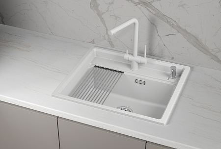 Granula GRANULA KS-6003i, АРКТИК (БЕЛЫЙ), кухонная мойка, кварц