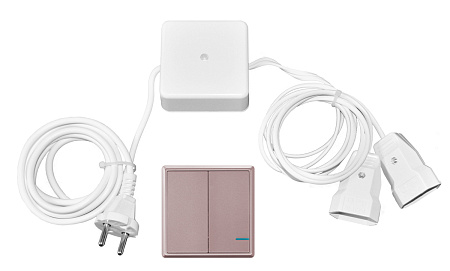 Duslar Duslar Механический радиовыключатель PRACTIC, 2 клавиши, розовое золото