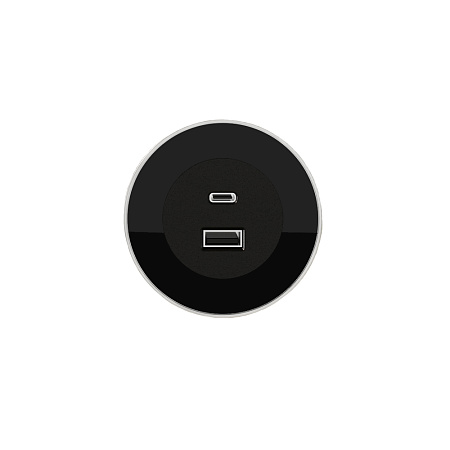 ASA Розетка VERSADOT USB, врезная, чёрный