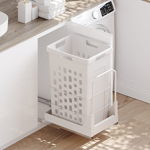 Duslar Duslar Корзина RIMI для хранения белья 48 л, распашной фасад 400 мм, белый