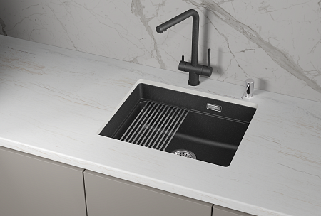 Granula GRANULA KS-5501iU, ЧЁРНЫЙ, кухонная мойка, кварц