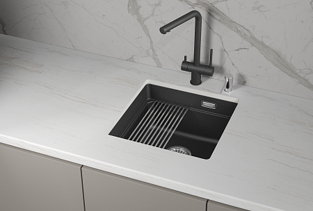 Granula GRANULA KS-4501iU, ЧЁРНЫЙ, кухонная мойка, кварц