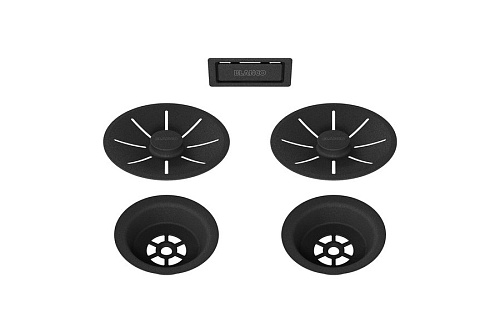 Blanсo Blanсo Отводная арматура InFino® с переливом черный матовый (две чаши)