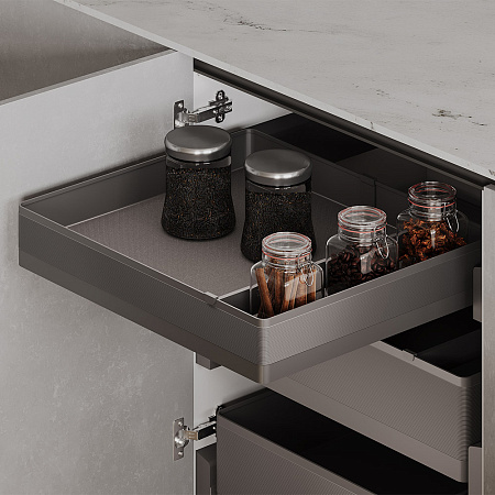 Duslar Duslar Корзина TITAN, распашной фасад 600 мм, высота 90.5 мм, антрацит