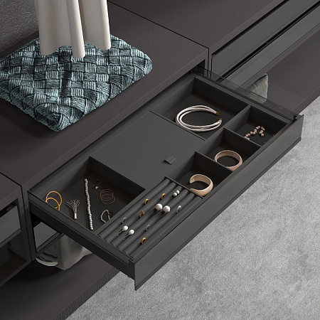 Duslar Duslar Выдвижной органайзер MATRIX для украшений и аксессуаров, ширина 864-868 мм, антрацит