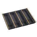 NinkaPlast NinkaPlast Лоток CUISIO PRO для столовых приборов, ширина фасада 700 мм, 610-635х473х55 мм, черный/золото
