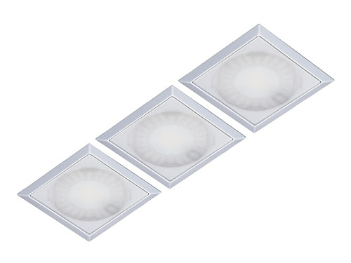 Forma e Funzione Forma e Funzione Комплект из трансформатора и 3-х врезных светодиодных светильника SUN QUADRO, 24V, теплый, алюминий