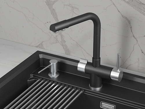 Granula GRANULA 5008, ШВАРЦ (чёрный металлик), СМЕСИТЕЛЬ КУХОННЫЙ