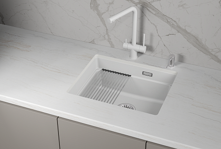 Granula GRANULA KS-5501iU, АРКТИК (БЕЛЫЙ), кухонная мойка, кварц