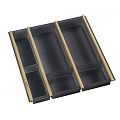 NinkaPlast NinkaPlast Лоток CUISIO PRO для столовых приборов, ширина фасада 500 мм, 410-435х473х55 мм, черный/золото