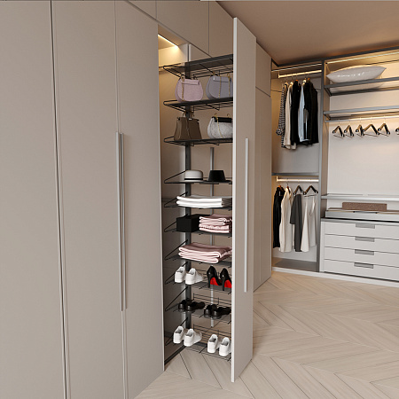 Duslar Duslar Система TALL MARCO с 10-ю полками, выдвижной фасад, ширина 352 мм, высота 2100 мм, антрацит