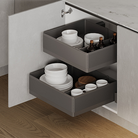 Duslar Duslar Корзина TITAN, 2 шт., распашной фасад 600 мм, высота 154.5 мм, антрацит