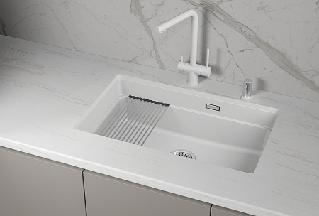 Granula GRANULA KS-7303iU, АРКТИК (БЕЛЫЙ), кухонная мойка, кварц