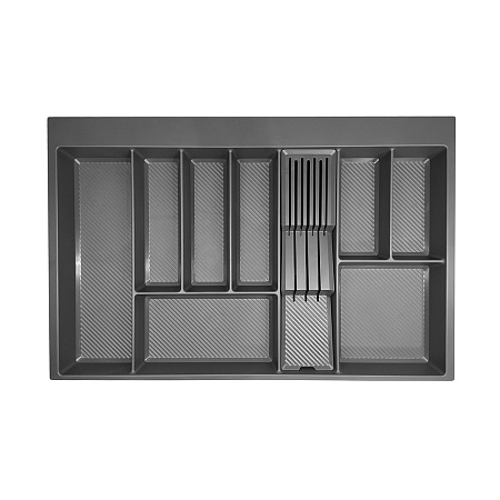 Duslar Duslar Лоток MATT для столовых приборов с держателем для ножей, фасад 800 мм, 705х462х55 мм, антрацит