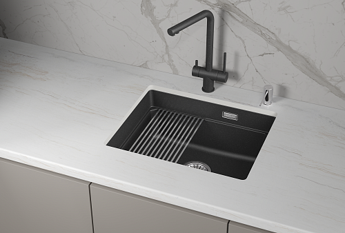 Granula GRANULA KS-5501iU, ЧЁРНЫЙ, кухонная мойка, кварц