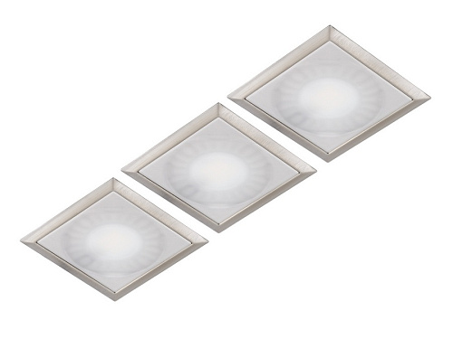 Forma e Funzione Forma e Funzione Комплект из трансформатора и 3-х врезных светодиодных светильника SUN QUADRO, 24V, дневной, сталь