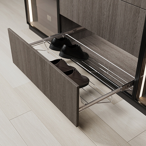 Duslar Duslar Выдвижная телескопическая обувница WENDY, ширина 600-1000 мм, хром
