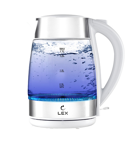 Lex Lex LXK 3007-2,чайник стеклянный (белый)